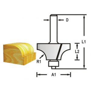 Zaoblovací fréza s ložiskem stopka 6 mm,25,4x13,5x56 mm