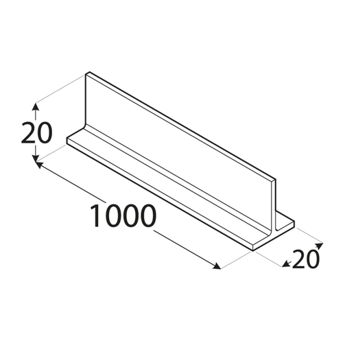 PT 3A 20 x 20 x 2 x 1000 mm