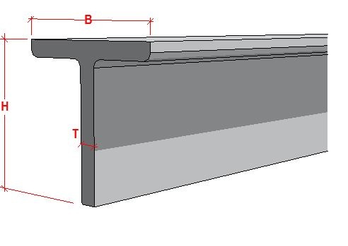 Profil T 50x50x6 DIN1024 - S235JRG2 dle EN10025 (ČSN425580, EN10055)