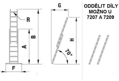 Žebřík 2dílný výsuvný 2x9 7209