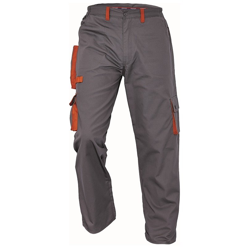 DESMAN pracovní kalhoty, šedo-oranžové – 64