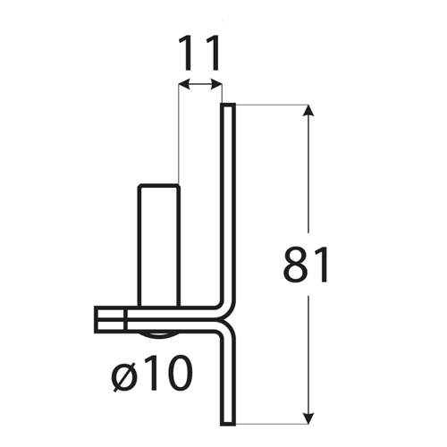 Držák čepu d 10 mm /11 mm černý
