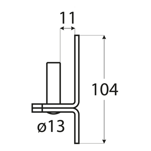 Držák čepu d 13mm / 11mm černý