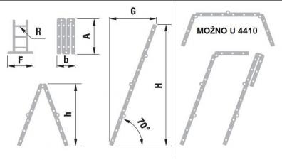 Žebřík kloubový 4x4 4413