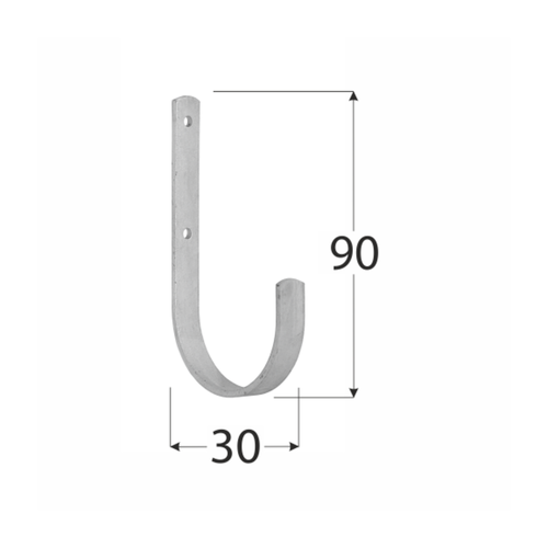 HMU1 hák plochý U 90