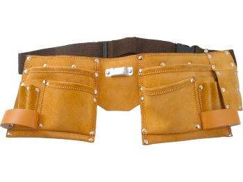 pás na nářadí kožený s 2 kapsami