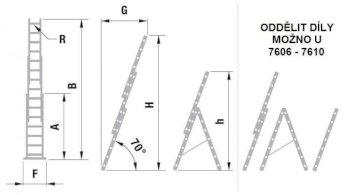 Žebřík 3dílný univerzální 3x11 7611