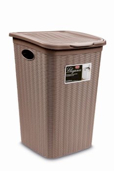 koš 50l na použité  prádlo, sv. hnědý ratan