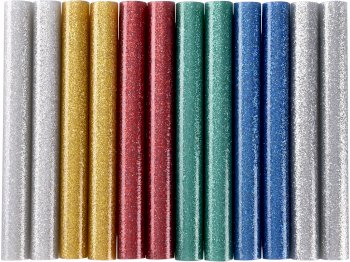 tyčinky tavné, mix barev se třpytem (glitter), pr.