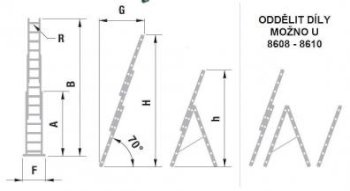 Žebřík 3dílný univerzální 3x8 8608